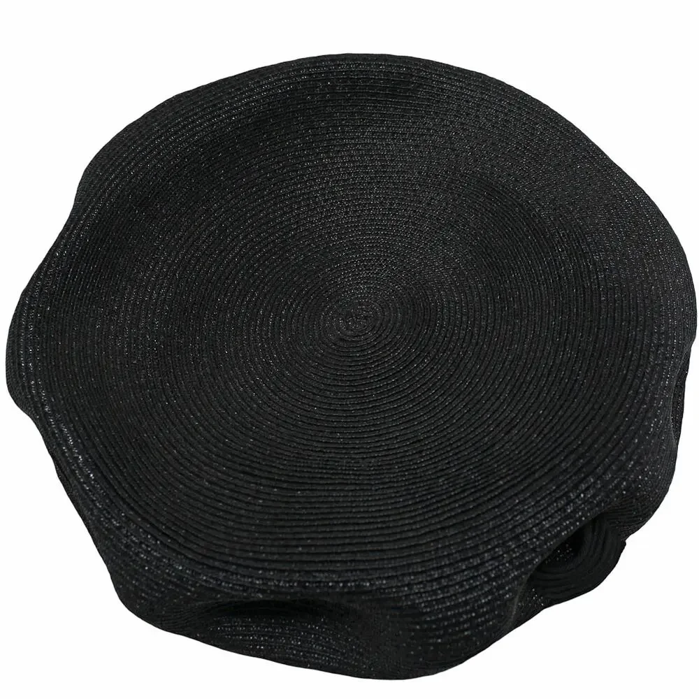 Vintage Black Textured Tilt Hat Bow Accent Cocktail Church Fascinator - Hey Viv - Picture 5 of 8
